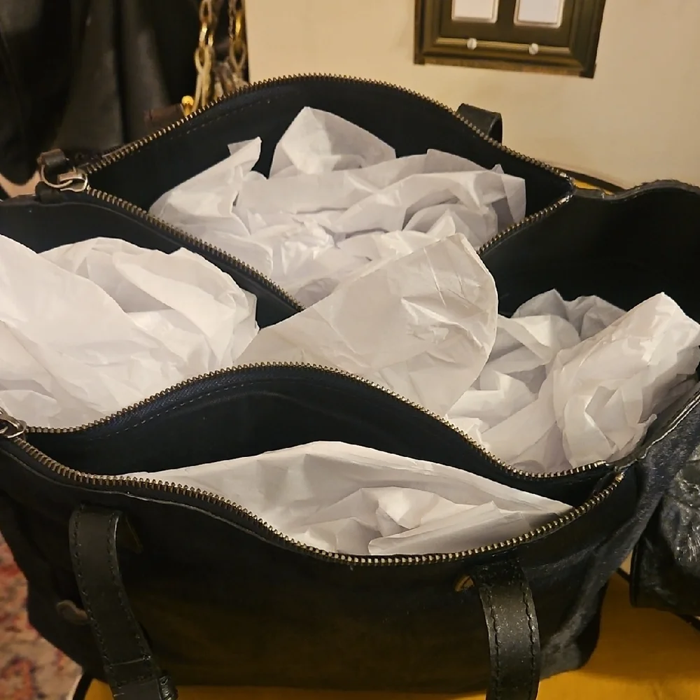 Foley + Corinna Elegant Black Pony Hair Tote Bag - Picture 5 of 10